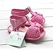 kuner Baby Girls Pu Leather Rubber Sole Anti-Slip Summer Sandals First Walkers (12.5cm(6-12months), Pink-1)