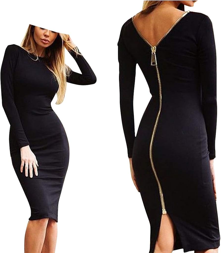 black dress with zipper in back