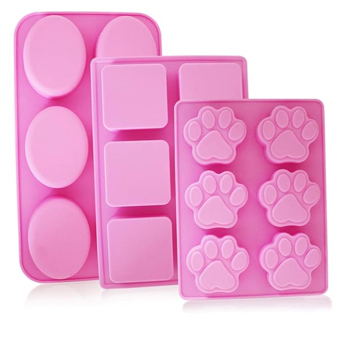 6-cavity Seife Formen Silikon-Schalen, yucool, 3 Stück, Gelee-Formen, Kuchendekoration, Eiswürfelform mit, mit Hunde-Welpe mi