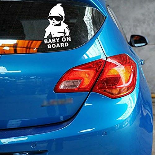 1Pc White Cool Boy Baby On Board Baby Safety Sign Car Sticker, Car Decal - Sticker
