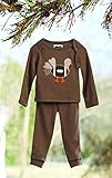 Mud Pie Baby Boys Pajama 2-Pc Set Football Turkey Applique