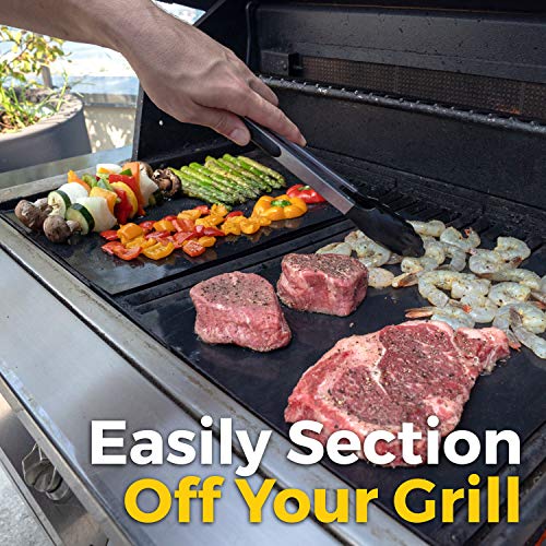 HONEYBULL BBQ Grill Mat [3 Pack] Non-Stick, Reusable, Easy to Clean (15.75 x 13) - Thumbnail 2