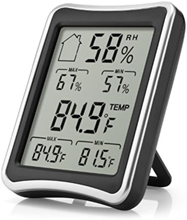 TIFICTOUR Digital Hygrometer with Stand and Humidity Meter Large LCD Display Humidity Monitor for Health Care Works in Celsius and Fahrenheit Temperature Monitor for Home Living Room Office