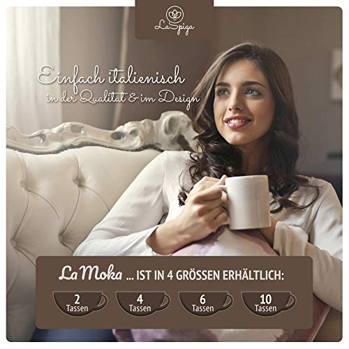 Premium Espressokocher von LaSpiga | Mokkakanne Espressokanne Coffee Maker aus hochwertigem 430 Edelstahl | geeignet für… – Bild 5