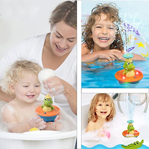 Fountain Crocodile Bath Toys,Sprinkler Light Up Bathtub Toy,5 Modes