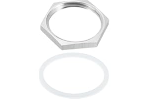 uxcell Cast Pipe Fitting Hex Locknut with Washer 304 Stainless Steel Hex Lock Nut NPT 1" Female Thread for Plumbing Fixed, Wa