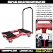 SNAP-LOC, Heavy Duty Push Cart Moving Dolly 4 Wheels, 1,500 lb with Push Bars, 4 Inch Casters, Dollies for Moving Cargo, E Strap Attachment Included, Red