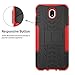 Galaxy J7 Pro J730G Case,Mama Mouth Shockproof Heavy Duty Combo Hybrid Rugged Dual Layer Grip Cover with Kickstand for Samsung Galaxy J7 Pro J730G 2017(with 4 in 1 Packaged),Red