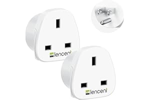 LENCENT UK to US America Plug Adapter, 2 Pack Grounded USA Visitors Travel Converter, Converts All Type G Plugs from United Kingdom UK Singapore Malaysia UAE Ireland Malta Hongkong and etc. (Type B)