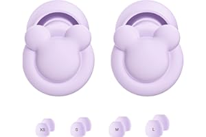 LABEOPUWU Ear Plugs for Sleeping Noise Reduction, Super Soft, 33dB Noise Cancelling, Reusable Hearing Protection Silicone Ear Plugs for Sleep, Snoring, Focus, Noise Sensitivity, 8 Ear Tips in XS/S/M/L, Purple