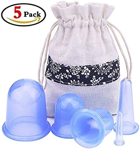 Searick 5 Pack Cupping Therapy Sets,Suction Cups Kit, Silicone Facial Body Massage, for Anti Cellulite, Anti-aging, Wrinkle Reducer, Pain Relief, Chinese CuppingTherapy Myofascial Release Tool
