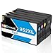 GPC Image Remanufactured Ink Cartridge Replacement for HP 952XL 952 XL for use in HP OfficeJet Pro 8710 8720 8715 8730 8740 8210 8216 7720 7740 Printer 4 Pack (1 Black, 1 Cyan, 1 Magenta, 1 Yellow)