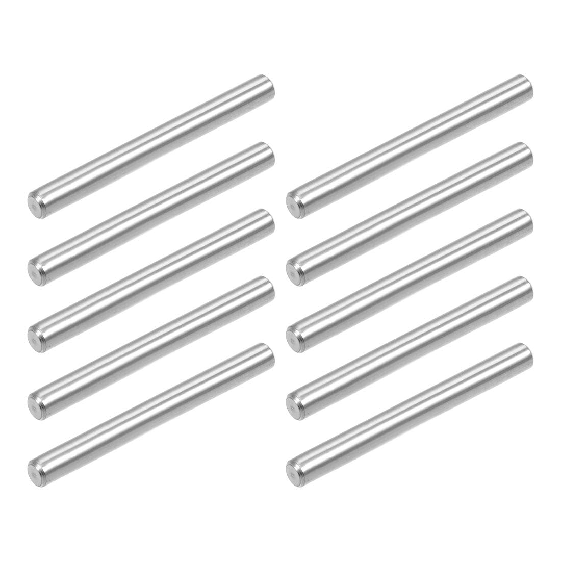 TOP-VIGOR 10Pcs 4mm x 40mm Dowel Pins Shelf Support Pegs, 304 Stainless Steel Cylindrical Shelf Support Pin Fasten Elements Silver Tone