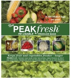 Peak Fresh Re-Usable Produce Bags **Set of Two** (20 bags total) by Peak Fresh