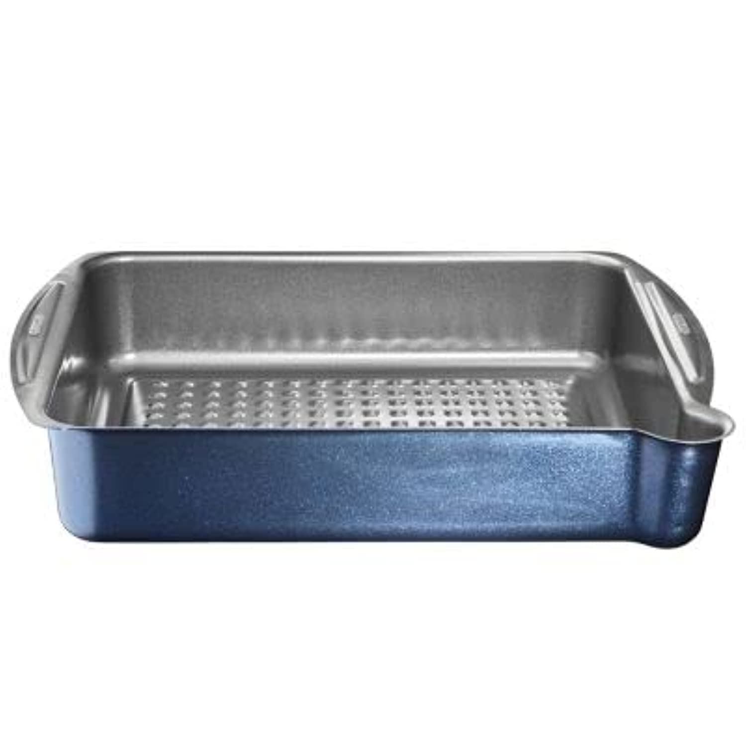 Lakeland Large Non-Stick Roasting Tin with Pouring Lip 42cm x 27.5cm x 8.5cm – Pouring Nose for Fat