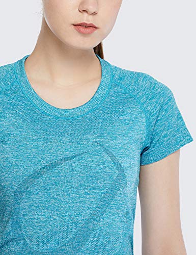 image for CRZ YOGA Seamless Workout Shirts for Women Short Sleeve Plain T-Shirts