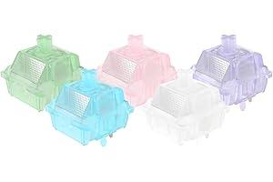 DUROCK Sea Glass Switches, Thocky Linear Switch 62g Full Nylon Housing P3+ Stem RGB Keyswitch, Pre-Lubed Keyboard Switches (Sea Glass White, 110pcs)