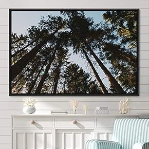 signwin Framed Canvas Wall Art Rustic Woods Brown...