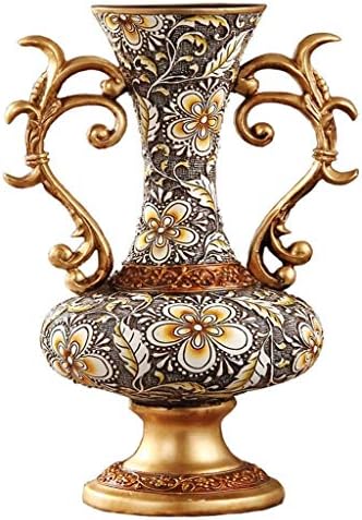 Ajjzx 樹脂花瓶ヨーロッパスタイル ヨーロッパのハイエンドホームアクセサリー花瓶装飾レトロ高級樹脂装飾飾り新しいリビングルームの花 評価