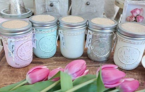 "Vintage Soy Candle Jar" Handmade Soy Candle with Fragrance oil - Cherry blossom, Garden Rose, Sweet pea, Amber Romance, White tea and Ginger.