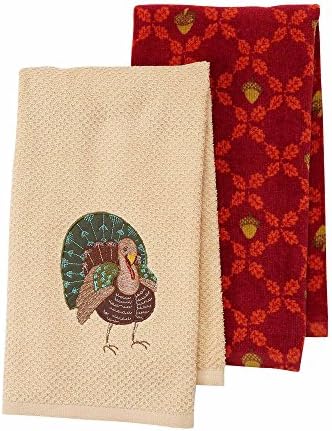 Fall Thanksgiving Harvest Kitchen Dish Towels Set of 2 by Celebrate Fall Together - Turkey