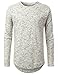 URBANCREWS Mens Hipster Hip Hop Textured Long Sleeve T-Shirt Salt, XL