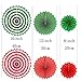Merry Christmas Party Hanging Paper Fans Decorations Xmas Santa Party Ceiling Hangings Decorations, 6pc