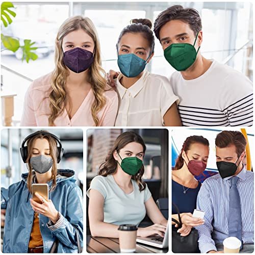KN95 Face Masks, 30 Packs Individually Wrapped 5ply Colored KN95 Mask
