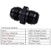 EVIL ENERGY 8AN Male to Male Flare Coupler Union Straight Fuel Hose Adapter Fitting Black 2PCS