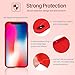 YRS iPhone X Case, Liquid Silicone Gel Rubber Matte Anti Scratch Minimalist Thin Ultra Slim Case Fit with Soft Microfiber Lining Shock Absorbing Comfort 3D Full Protective Cover for iPhone X 10 (Red)