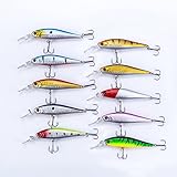 10Pcs of Life-like Swimming as Life Fish Swimbait Bass Bait Hard Fishing Lure (10PC)