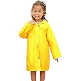 BEBAOVO Yellow Rain Jacket for Kids, Waterproof Hooded Raincoat for Boys Girls Toddlers Lightweight Rain Coat Rainwear