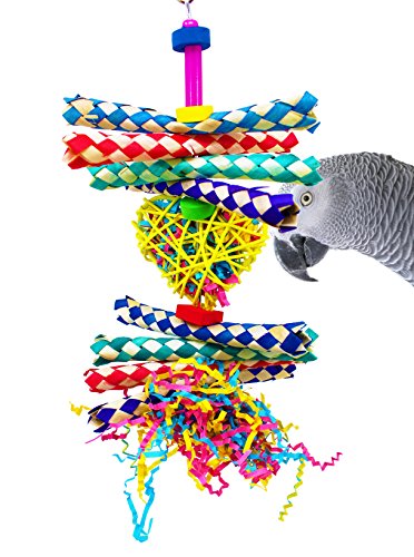 Bonka Bird Toys 1730 Foraging Heart Forage Shredding Natural Parrot Quaker Parrotlet Cockatoo Finch