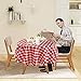 YEMYHOM Round Tablecloth 60 Inch Spill-Proof Oil-Proof Microfiber Table Cover Machine Washable Indoor Outdoor Circle Table Cloth for Spring Summer Party Picnic Camping (Red and White Checkered)