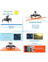 Adeept RaspClaws - Kit de robot araña hexapod para Raspberry Pi 3 modelo B+ B 2B, robot rastreador Steam, seguimiento de objetivo OpenCV, transmisión de vídeo, robot Raspberry Pi con manual en PDF