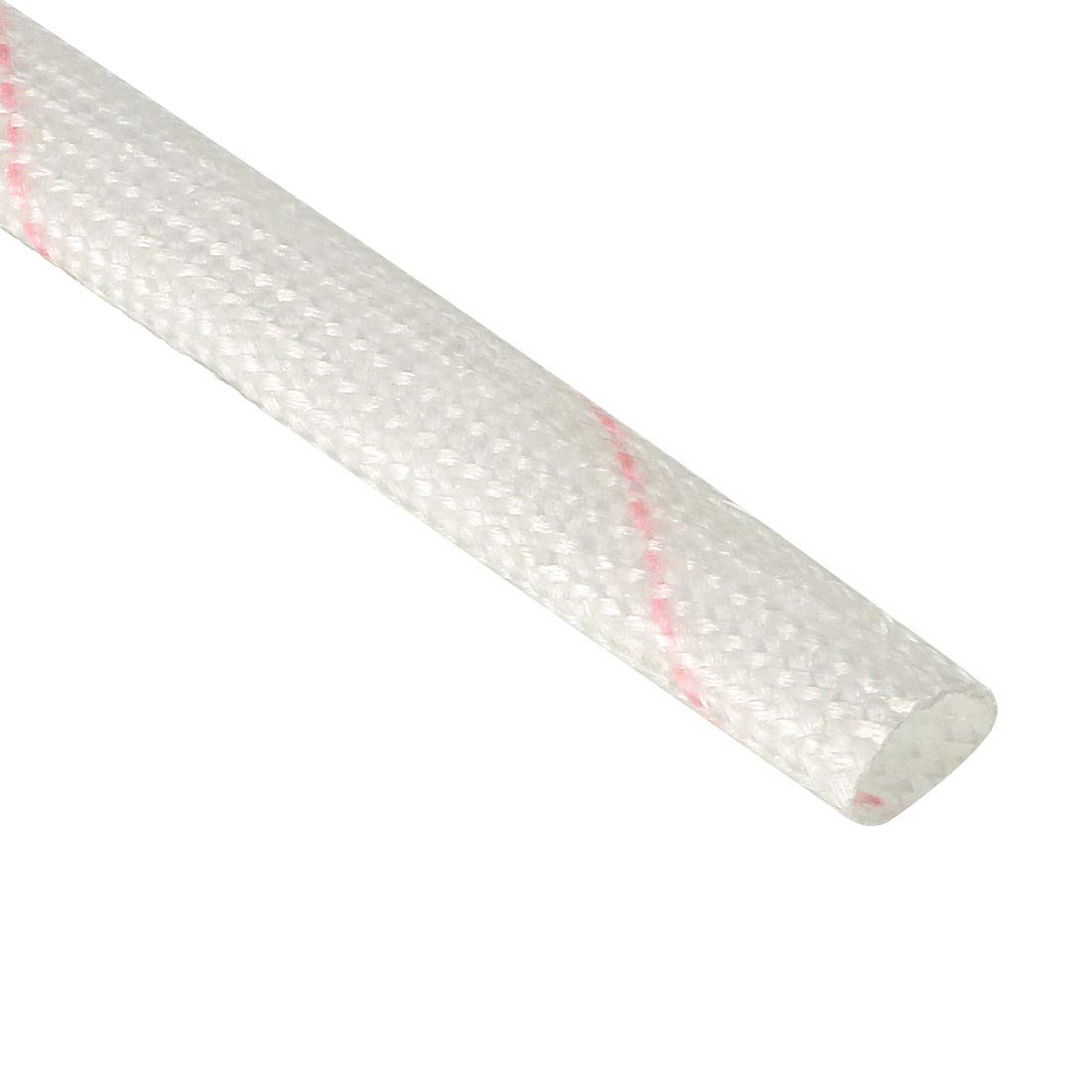 sourcing map Fiberglass Heat Shield Sleeve 8mm(5/16-inch) ID x 3.28ft Adjustable PVC Silicone Fiberglass Sleeve Pipe