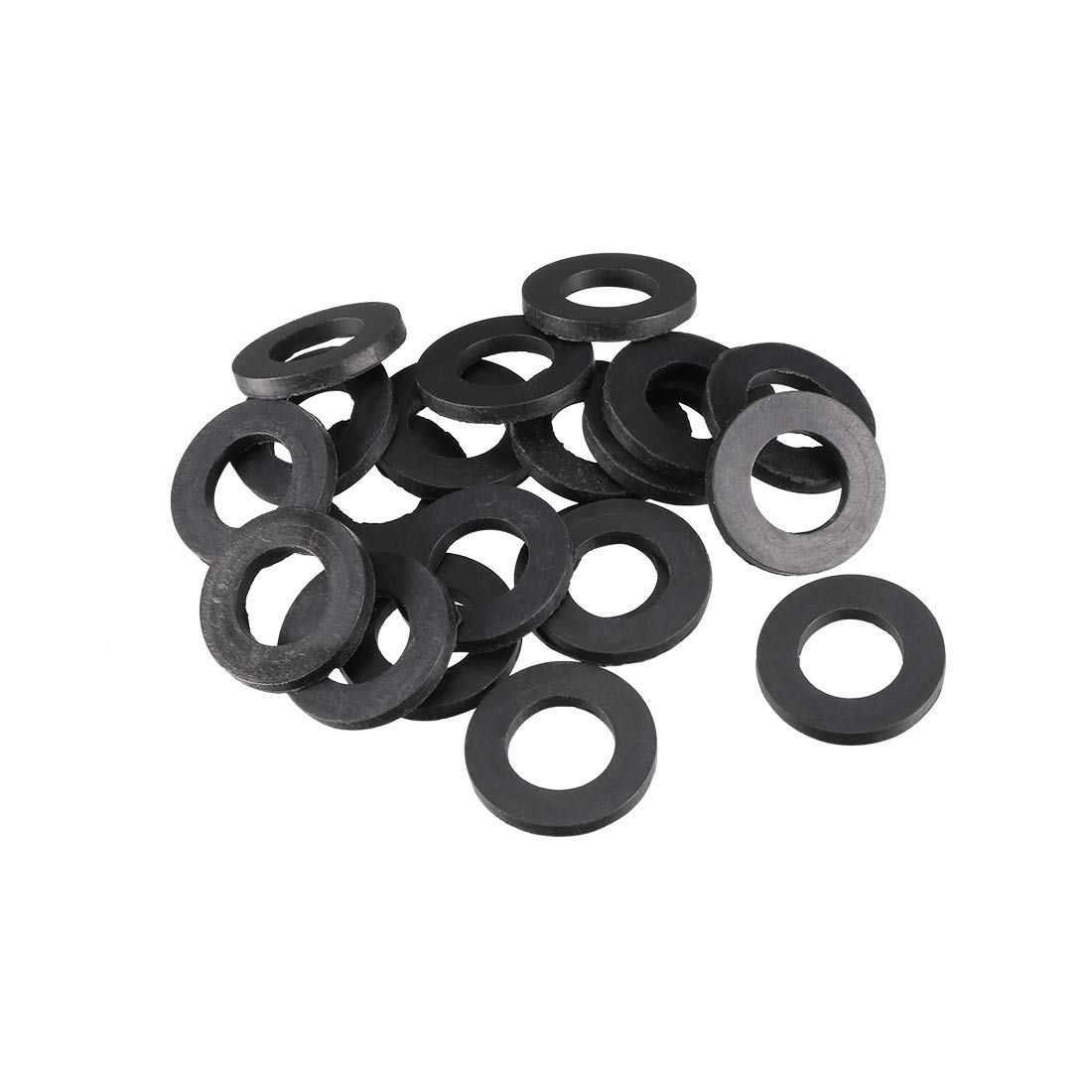 sourcingmap Rubber Flat Washers 17mm OD 10mm ID 2mm Thickness for Faucet Pipe Water Hose, Pack of 20