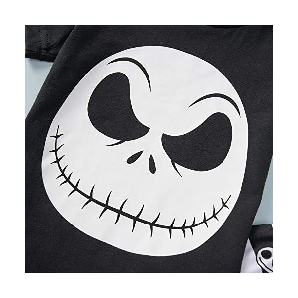 2Pcs Toddler Kids Baby Boys Girls Halloween Outfits Long Sleeve Nightmare T-Shirt Tops Skull Pants Clothes Set (18-24M… - Image 6