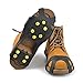 StyleZ 10-Stud Spikes Anti Slip Snow Ice Grips Over Shoe Traction Cleats Rubber Crampons Slip-on Stretch Footwear