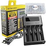 Nitecore NEW i4 2016 Intellicharger Smart Battery Charger for Li-ion IMR Ni-MH NiCd with LightJunction 18650 Battery Case