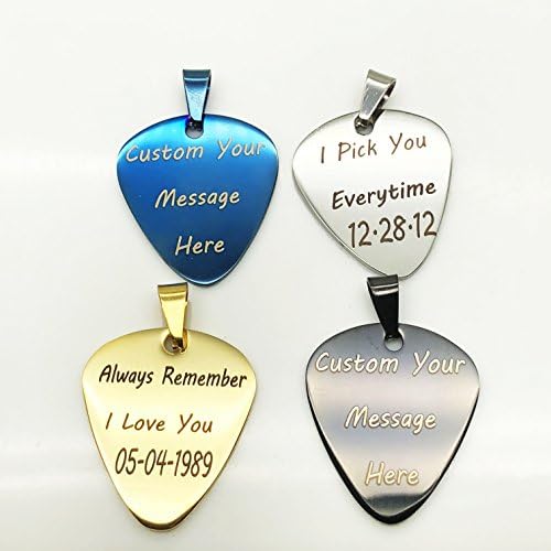 Bling Jewelry Charms Cool Guitar Picks X‘mas Gift Mens We Couldn't Pick a Better Dad Gift for Daddy Papa Stainless Steel (FREE ENGRAVING)