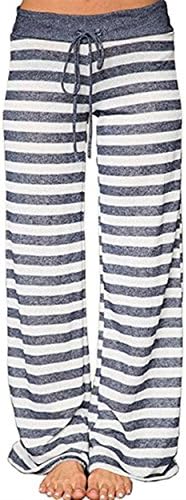 Women's Comfy Stretch Floral Print Drawstring Long Wide Leg Lounge Pants