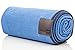 Long Microfiber Towel By Soak Up. Yoga, Gym, Beach, and Travel. Multipurpose Quick Dry Super Absorbent, Slip Resistant, Anti-Bacterial, Lightweight (Blue, 26