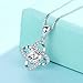 Presentski Diamond Necklace, Chain Length 17.7inches,Sterling Silver Necklace,Clover Necklace for Women