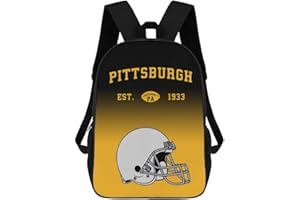 EULUCY Pittsburgh Shoulder Backpack,Football Sports Backpack,Suitable For School And Outdoor Use,Gift For Sport Fans.