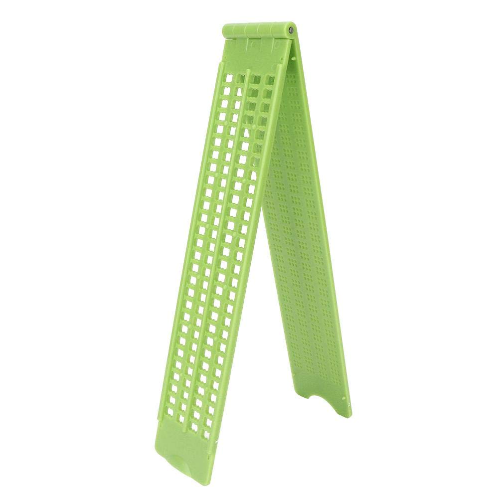 Braille Writing Tool, Braille Writing Slate, 4 Lines 28 Cells Braille Slate and Stylus Braille Writing Slate Plastic Braille Slate Kit Portable Stylus Braille Learning Tool for Braille Writing, Green