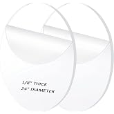 ADTDA 2 Pieces 1/8" Clear Circle Acrylic Sheet, 24 Inch Diameter Plexiglass Sheet, Round for Cake Discs, Plexiglass Table Top, Acrylic Backdrops and DIY Display Projects Craft