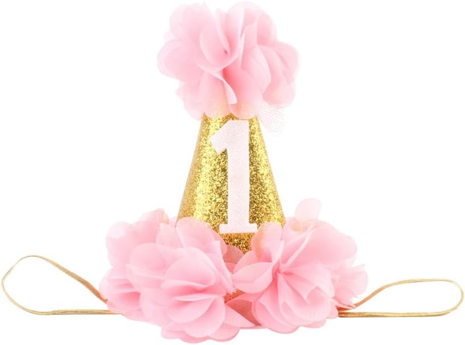 1st Birthday Hat Baby Shower Birthday Party Photo Props Headband Newborn Glitter Party Cap Republe