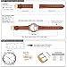 WOCCI Untextured Leather Watch Strap with Gold Buckle, 18mm 20mm 22mm Watch Band Bracelet for Men Women