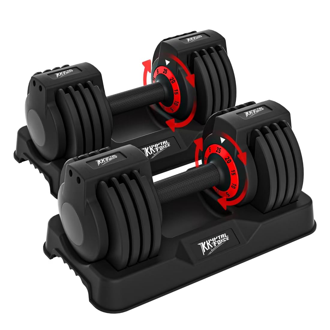 Photo 1 of 25/55lbs Pair Adjustable Dumbbells Set, Dumbbells with Anti-Slip Metal Handle for Exercise & Fitness Fast Adjust Weight for Full Body Workout Fitness